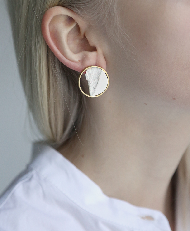 Серьги Pendientes Circulares Plata Blancos