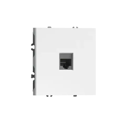 Компьютерная розетка одиночная RJ45 (cat.6/ClassE-8), глянцевый белый DONEL S08