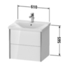 Duravit XViu XV41150B221 Тумба подвесная 565x610x469мм, для раковины #233265, 2 ящика, цвет: walnut dark/черный матовый