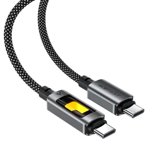 Кабель ACEFAST C21-03 Charging Data Cable USB-C to USB-C With с цветным индикатором, 1,2м, черный