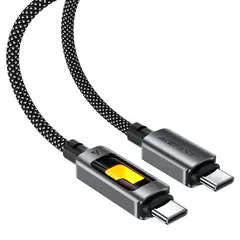 Кабель ACEFAST C21-03 Charging Data Cable USB-C to USB-C With с цветным индикатором, 1,2м, черный