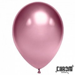 Шар К 12''/30 см, Хром, Розовый, 25 шт.