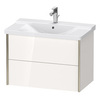 Duravit XViu XV41160B122 Тумба подвесная 565x810x469мм, для раковины #233285, 2 ящика, цвет: белый глянцевый/champagne matt