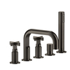 Gessi Inciso 58140#299 Смеситель для ванны на 5 отверстий с изливом, переключателем, ручным душем и шлангом 1,50 м, цвет: Black XL