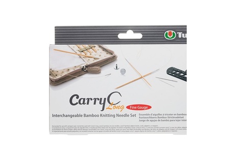 Набор съемных спиц CarryC Long "Fine Gauge" (в наборе: органайзер, спицы съемные (2мм, 2,25мм, 2,5мм, 2,75мм, 3мм, тросик (60см, 80см), заглушки - 2шт, иглы гобеленовые 2шт, линейка для измерения размера спиц с резаком для нити), бамбук/металл/пласти