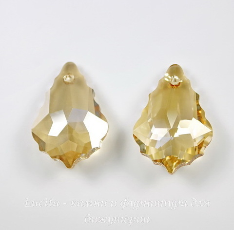 6090 Подвеска Сваровски Baroque Crystal Golden Shadow (22х15 мм)