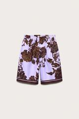 ZARA ШОРТЫ СВОБОДНОГО КРОЯ ИЗ 100% ШЕЛКА — LIMITED EDITION, С ПРИНТОМ