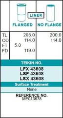 Гильза блока цилиндров TEIKIN LFX43608 (4шт/упак) хонингованная