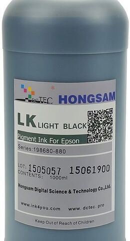 Чернила пигментные DCTec 7880P/1000 - UltraChrome Epson 7880/9880 light black (серый) 1л. Серия 198680-880