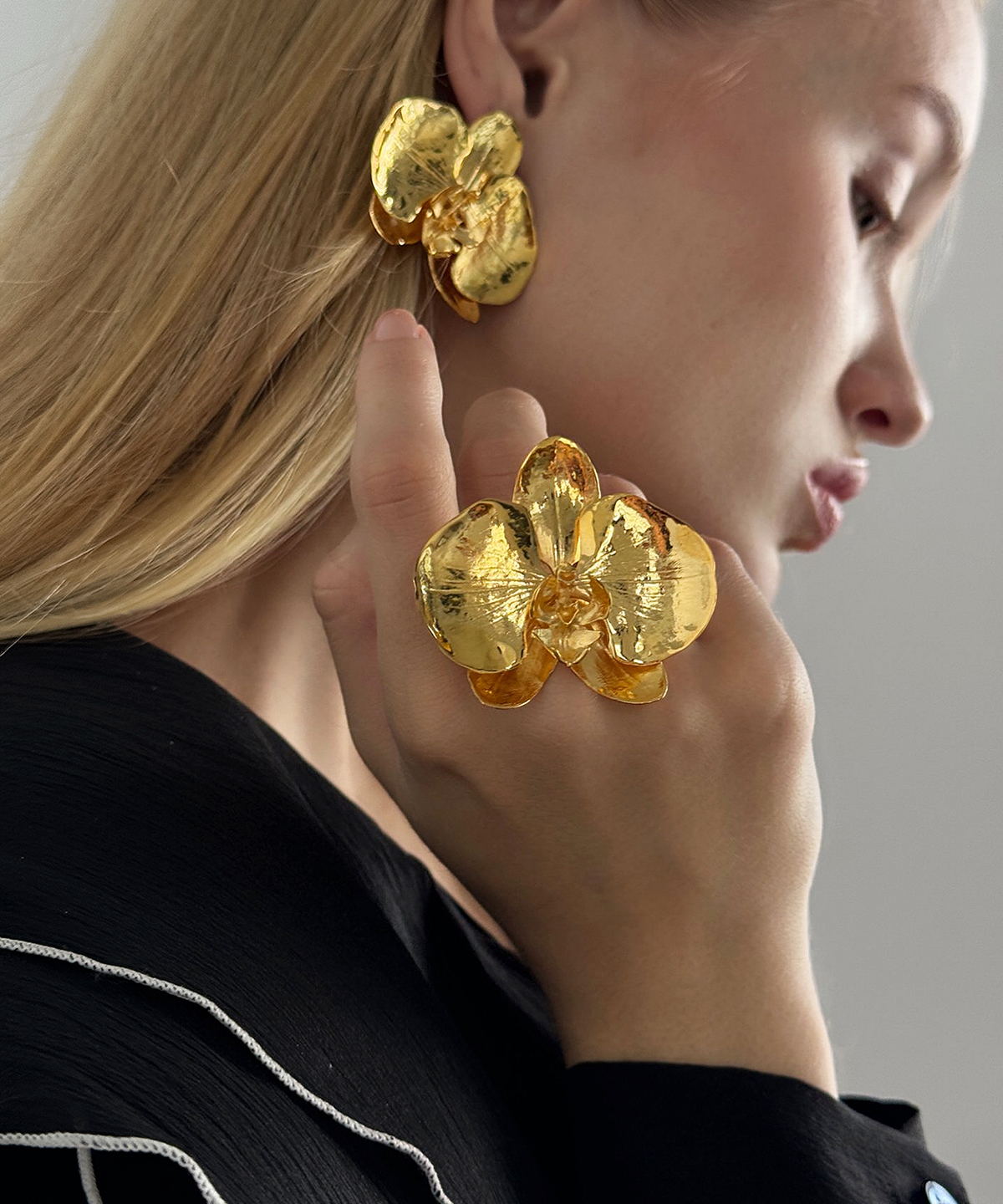 Кольцо Орхидея gold