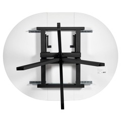 Стол Rudolf круглый раскладной 100-130x100x75см, белый мрамор, чёрный