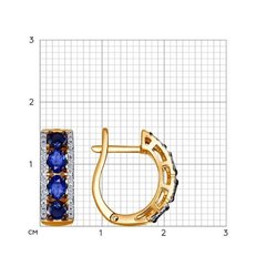 2020869 - Серьги из золота 585 пробы с бриллиантами и сапфирами