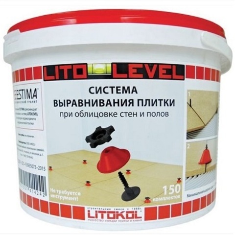 Система выравнивания плитки комплект в ведре Litokol Litolevel / Литокол Литолевел