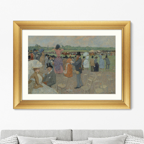 Жан-Луи Форен - Репродукция картины в раме Скачки в Лоншане, 1891г.