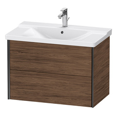 Duravit XViu XV41160B221 Тумба подвесная 565x810x469мм, для раковины #233285, 2 ящика, цвет: walnut dark/черный матовый фото