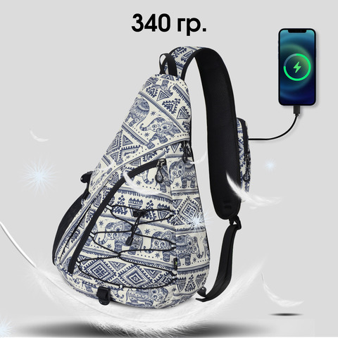Картинка рюкзак однолямочный Nevo Rhino 9070 Lucky Elephant - 6