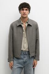 Massimo Dutti Фактурная куртка из 100% шерсти, серовато-зеленый