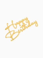 Топпер «Happy Birthday», акриловый, Золото, 8,5*12 см