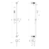 Gessi Inciso 58142#299 Штанга в комплекте с душевой лейкой, шланг 1,50 м, вывод воды из стены, цвет: nero XL