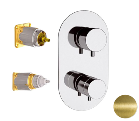 Remer Minimal Thermo NT93KBVO Смеситель для ванны/душа термостат на 3 потока скрытый монтаж (заказывать совместно с rrbox93), цвет: бронза