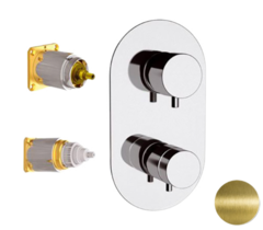Remer Minimal Thermo NT93KBVO Смеситель для ванны/душа термостат на 3 потока скрытый монтаж (заказывать совместно с rrbox93), цвет: бронза фото