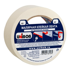 Клейкая лента малярная 48мм х 40м UNIBOB белая