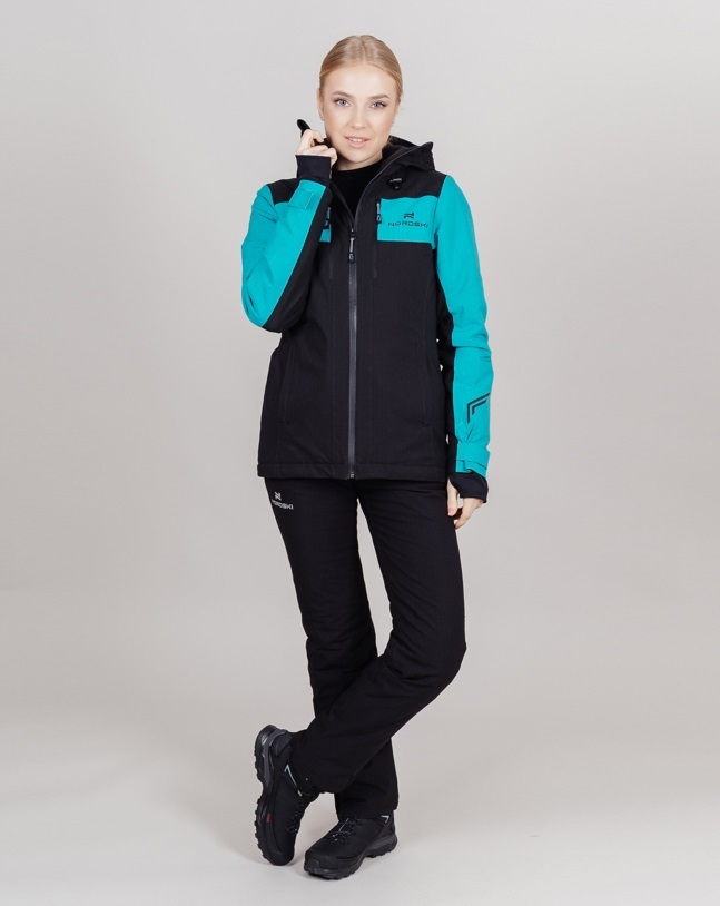 Женский горнолыжный костюм Nordski Lavin black-malachite