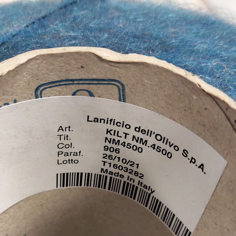 Смесовка с мохером LANIFICIO DELL OLIVO KILT 450 синий морской