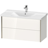 Duravit XViu XV41170B122 Тумба подвесная 565x1010x469мм под раковину # 233210, 2 ящика, цвет: белый глянцевый