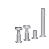 Gessi Inciso 58143#149 Смеситель для ванны на 4 отверстия для наполнения через слив-перелив, переключатель, с ручным душем, цвет: finox