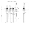 Gessi Inciso 58143#149 Смеситель для ванны на 4 отверстия для наполнения через слив-перелив, переключатель, с ручным душем, цвет: finox