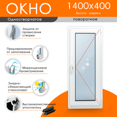 Пластиковое окно 1400 х 400 ТермА Эко