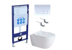 Aquatek SET Aquatek ПОЛАРИС-01-021 4в1 SET Aquatek ПОЛАРИС (рама Aquatek Standard INS-0000012+унитаз ПОЛАРИС AQ0700-01 с тонким сиденьем soft-close+ крепеж KKI-0000002 +панель KDI-0000021) фото