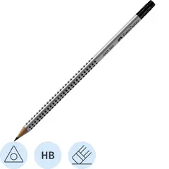 Карандаш чернографитный Faber-Castell GRIP 2001, НВ, с ластиком