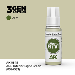 Акриловая краска AK Interactive APC Interior Light Green (FS 24533) 3GEN AFV, 18мл