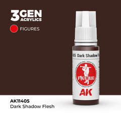 Акриловая краска AK Interactive Dark Shadow Flesh 3GEN Figures, 18мл