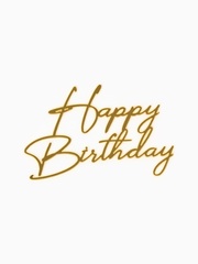 Топпер «Happy Birthday», акриловый, Золото, 8,5*12 см