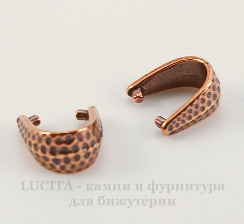 Держатель для кулона TierraCast "Hammertone" 11х11х6 мм (цвет-античная медь)