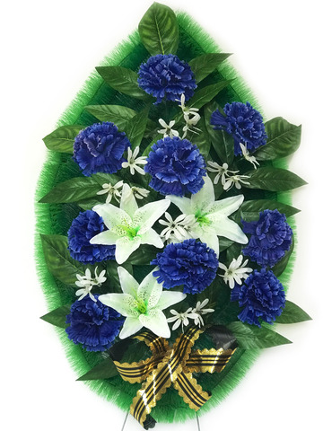 Венок с гвоздиками и лилиями выс.85/100см ш.55см