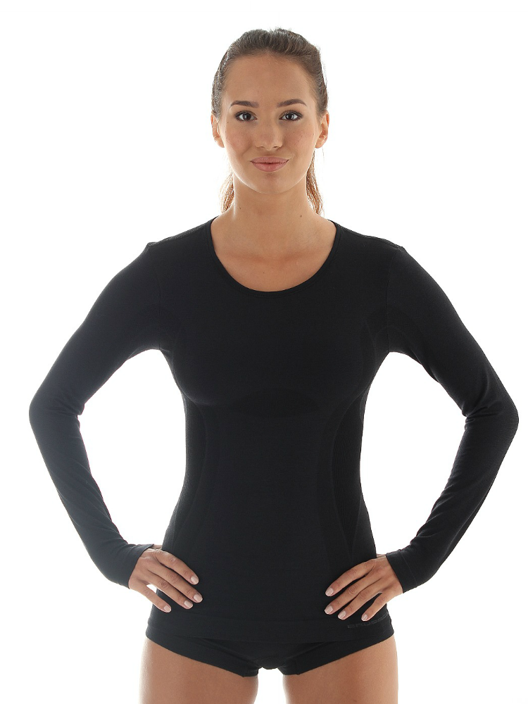 Термобелье женское Brubeck Comfort Wool рубашка черная