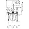Hansgrohe Metropol Classic 31307000 Смеситель для раковины двухвентильный на 3 отверстия с донным клапаном