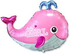Шар F Фигура, Кит розовый, baby girl, 34