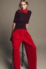 ZARA ЭЛАСТИЧНЫЕ ВЕЛЬВЕТОВЫЕ БРЮКИ — ZW COLLECTION, КРАСНЫЙ