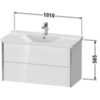 Duravit XViu XV41170B221 Тумба подвесная 565x1010x469мм, для раковины #233210, 2 ящика, цвет: walnut dark/черный матовый