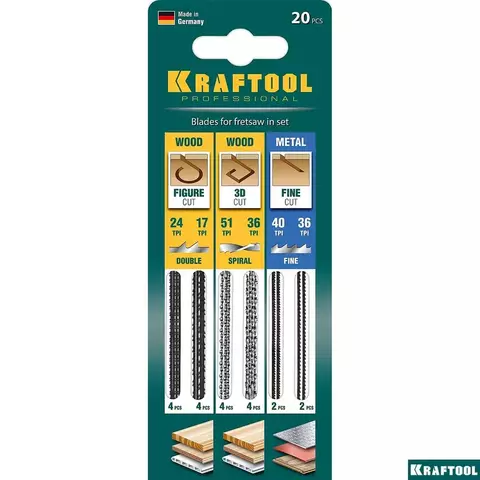 KRAFTOOL 130 мм, полотна для лобзика (15348-H20)
