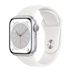 Умные часы Apple Watch Series 8 GPS, 41mm, Aluminium Case with Sport Band S/M, Silver (Серебристый)