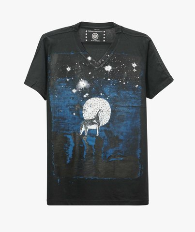 The Saints Sinphony | Футболка мужская HOWLING AT THE MOON BLUE TS3392 перед