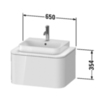 Duravit Happy D.2 Plus HP494002222 Тумба подвесная 354x650x480мм 1 ящик, цвет: белый глянцевый