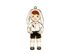 Елочная игрушка Мальчик зайчик