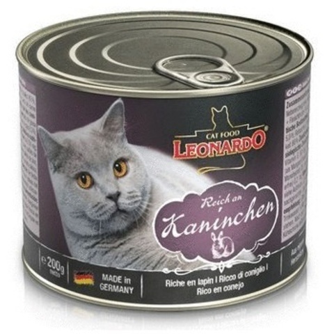 Leonardo консервы для кошек (кролик) 200 г